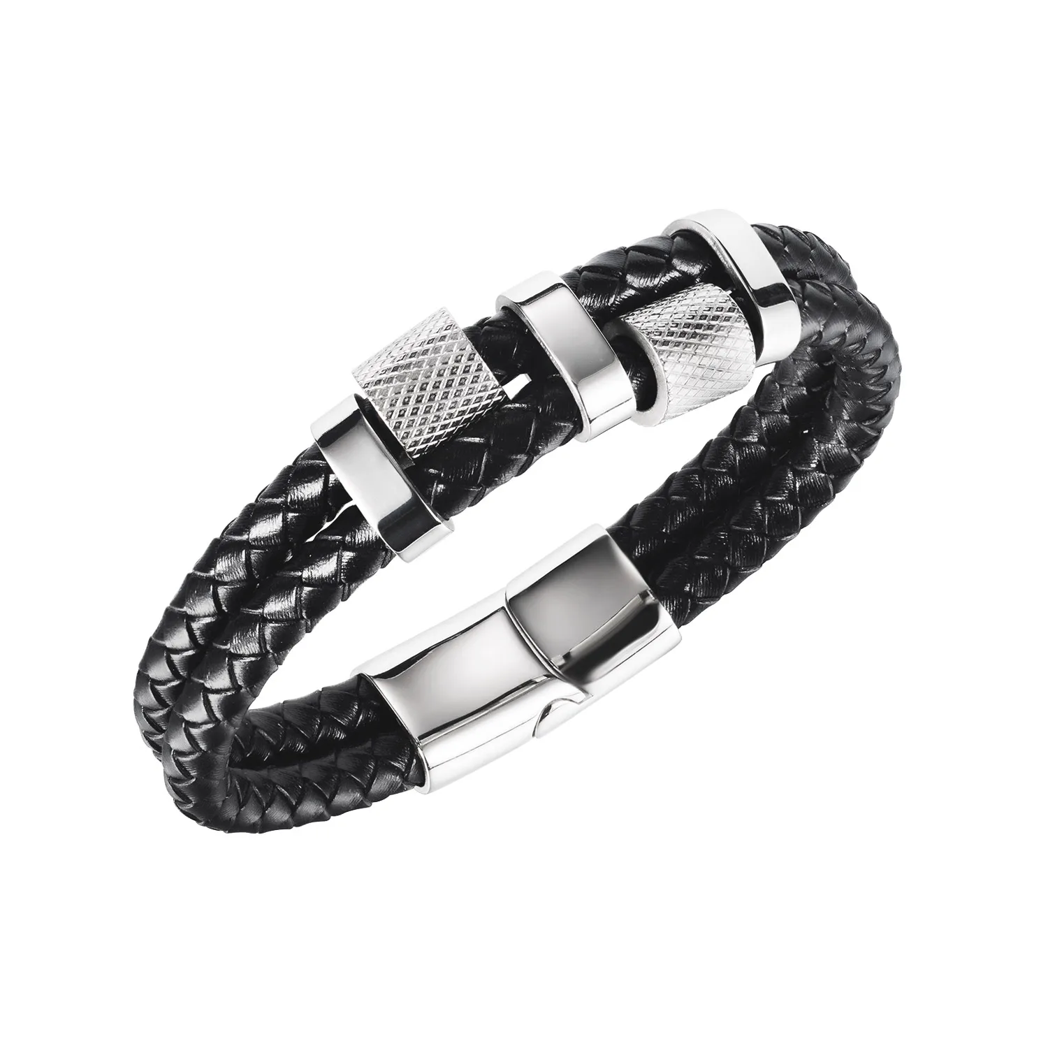 

MultiLayer Leather Jewelry Women Men Stainless Steel Boho Leather Wrap Bracelets