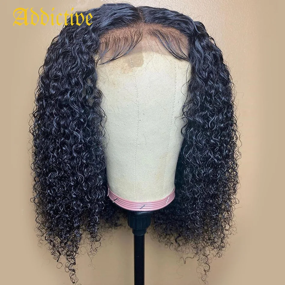 

Addictive Main Product Top Quality Short Afro Kinky Curly 100% Human Hair Wigs 5*5 Closure Bob Wig Wholesale for Black Women