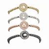 Fashion new design Wholesale 18k gold plated Micro Pave Cz initial letter adjustable chain charm bracelet