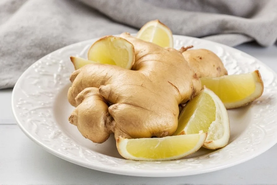 Whole ginger root stored in paper bag on kitchen counter