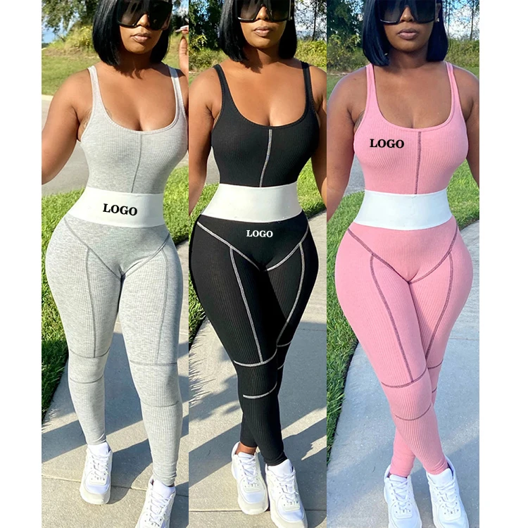 

Free Shipping one piece fashion ribbed bodycon Short jumpsuit wholesale woman, Customized color