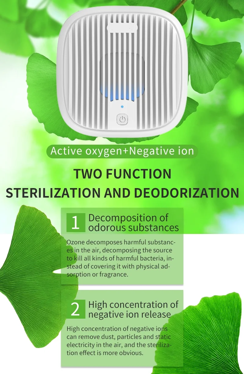 2020 Best ozone generator air cleaner purifier Negative Ions portable ozone air purifiers for pet bedroom office bathroom