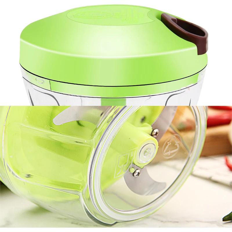 

Food chopper kitchen accessories hand held pull vegetable chopper, Red;yellow;green