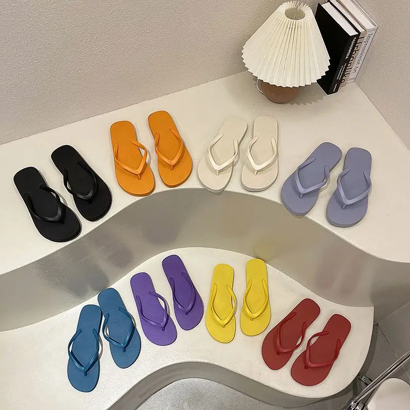 

C&Y Rubber Sole Customized Print Flip Flops Summer Sugar-colored Soft Anti-Slip Slides Slippers Sandals