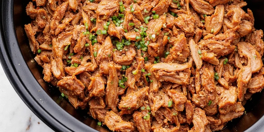 Slow cooker pulled pork setup