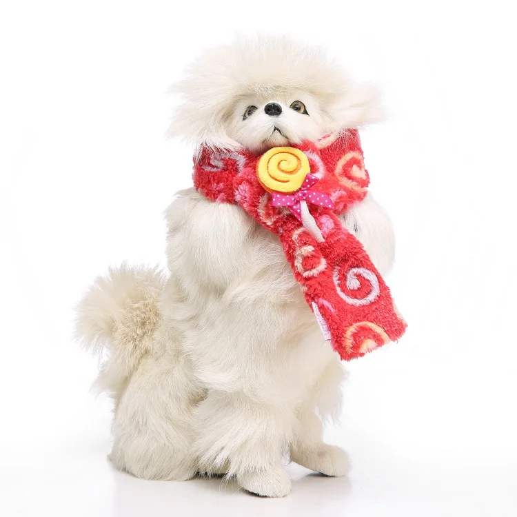 

Wholesale Custom Pet Supplies Winter Warm Cute Birthday Lollipop Pet Scarf, As picture