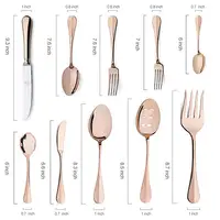 

Luxury 45 piece serving set for wedding party utensils,18/0 stainless steel rose gold flatware cutlery with Heart-shaped handle