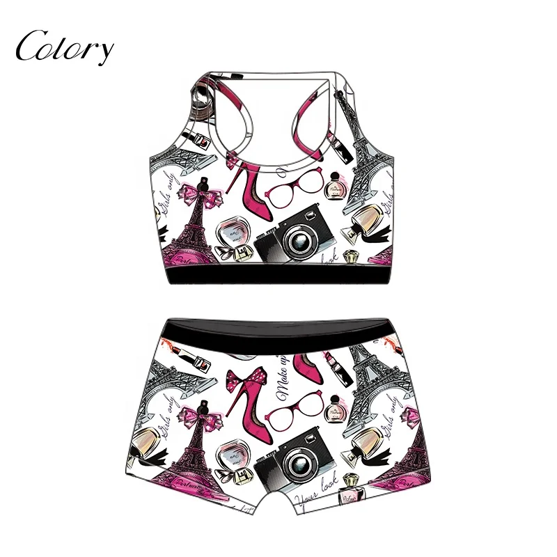 

Colory New Arrival Summer Ladies Two Piece Sets Solid Color Short Sleeves Letter Printed Women Clothing 2 Piece Sets, Customized color