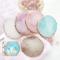 

Nail Tips Holder Gilt Display Plate Agate Design Crystal Resin Palette for Nail Art Manicure Tools