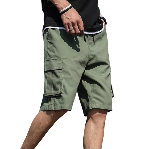 

2021 new model big pocket elastic waist half short colorful shorts men shorts cargo clothes shorts, Picture