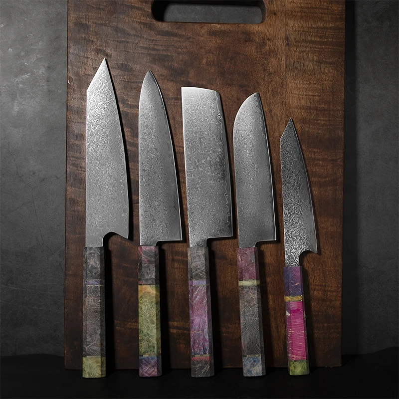 

Amazon Hot Sale High-End Damascus Steel Nakri Knives Stabilized Wood Handle Kiritsuke Knifes Chef Knife