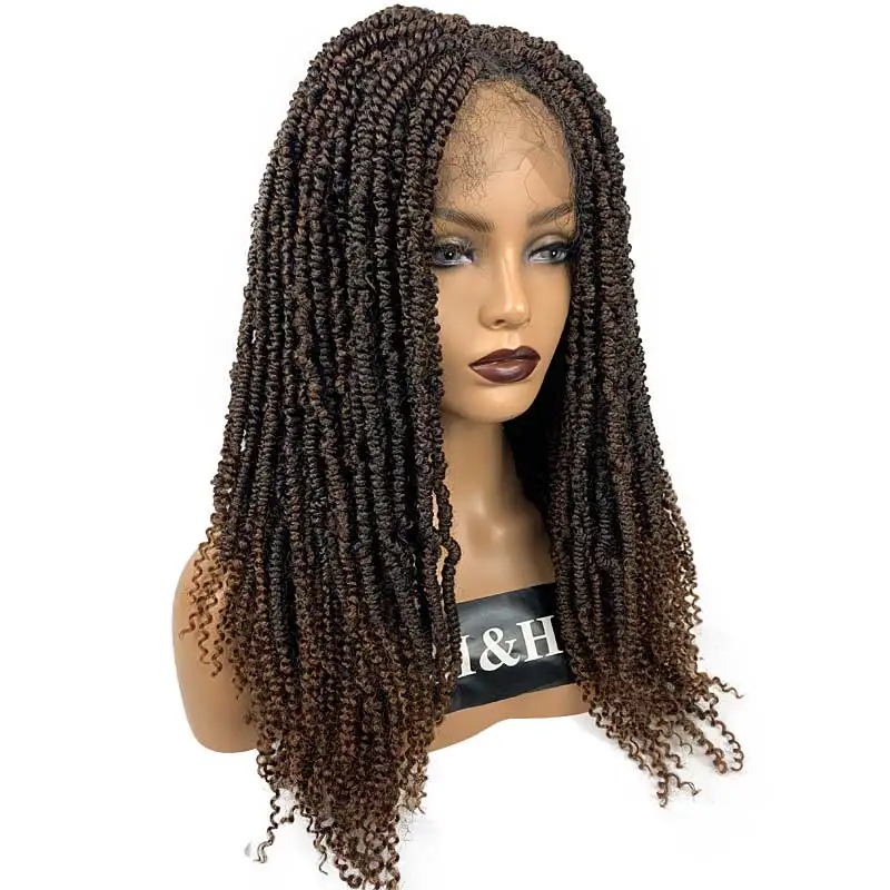 24inch Nu Loc African Braided Lace Wig Spring Passion Twist Crochet Box 
