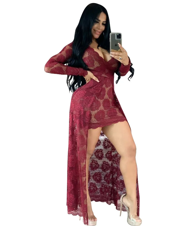 

New arrivals women lace long dresses 2020 fashion clothes ladies sexy dress