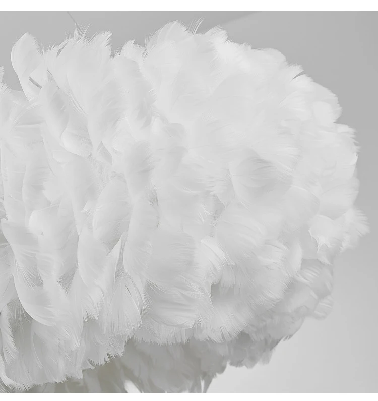 Nordic lamps ins wind bedroom lamp simple creative personality living room lighting room restaurant KOL feather chandelier