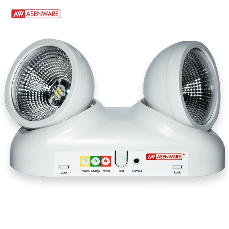 Asenware Factory Cost Conventional Emergency Light System Twin Lamp LED Emergency Light AW-EL207 for Shopping Center
