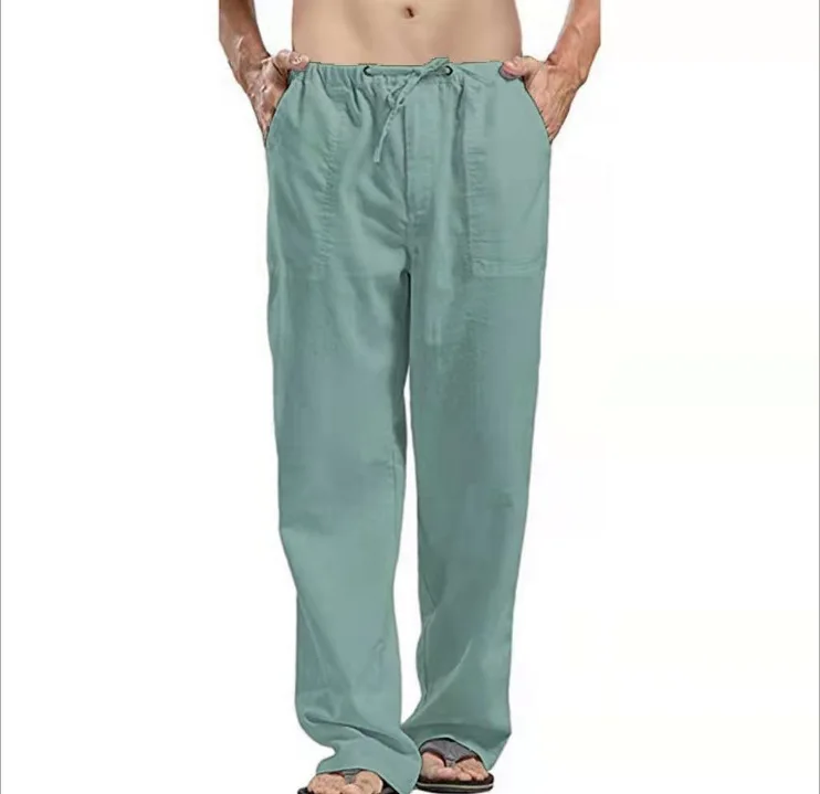 

Lightweight Windbreaker Fabric Mens Mint Green Track Pants With 3 Pockets