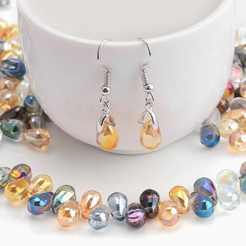 

Drop Glass Beads For Jewelry Making Bulk Wholesale 6X9MM Smooth Tear Crystal Lampwork Beading Pendant Necklace Charms DIY Crafts