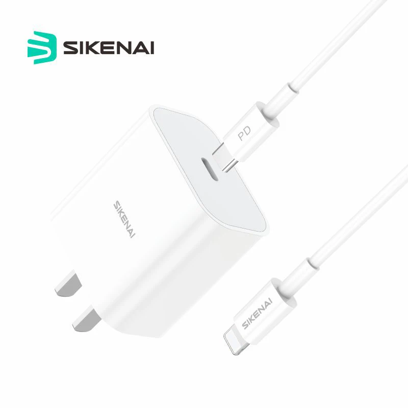 

SIKENAI PD Adapter USB Phone Charger with Type C To Lighting Cable 18W PD Fast Charger for iPhone 12