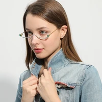 

2019 New Fashion Women Decoration Eyeglasses Frame Rhinestone Lensless Half Frame Luxury Diamond Glasses Shades Eyeglasses 2020