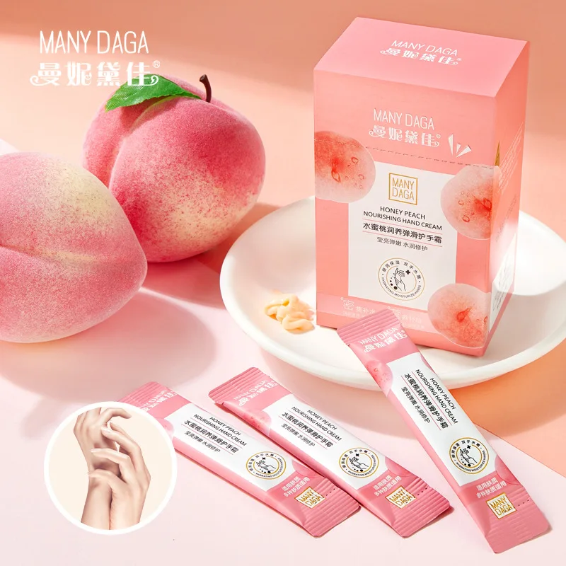 

MANY DAGA 20 Pcs/Box Peach Moisturizing Elastic Hand Cream Long Lasting Moisturizing Anti-Freezing And Anti-Drying Hand Care, Pink