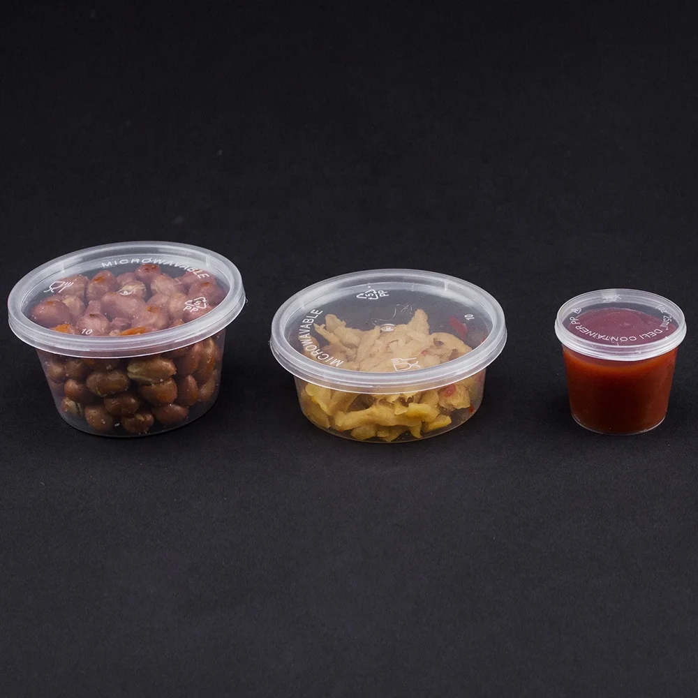 

1oz 2oz 3oz 4oz 5oz 1.5ozmini round sauce container plastic sauce cup with lid for salad dressing dipping