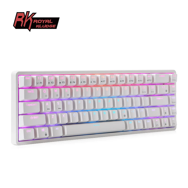 

Royal Kludge RK837 RK G68 mechanical gamer wireless mini double color injection professional gaming keyboar phone keyboars