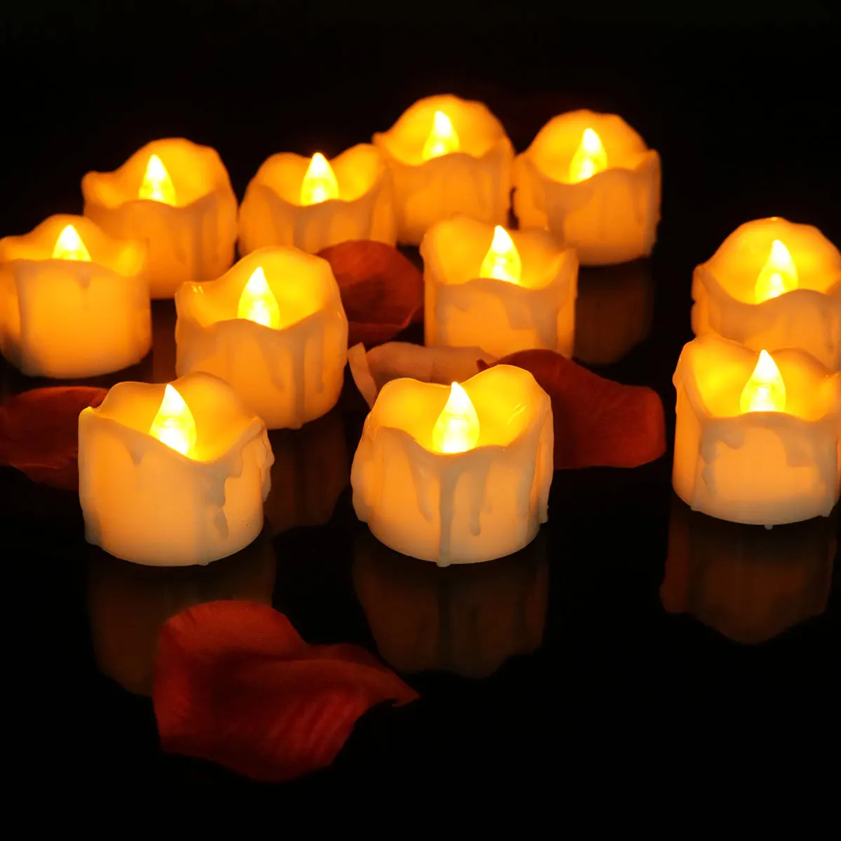 Timer led  Candles, 12pcs  Battery Operated LED Decorative Flameless Candles Flickering Tea Light, 6 Hours On and 18 Hours Off