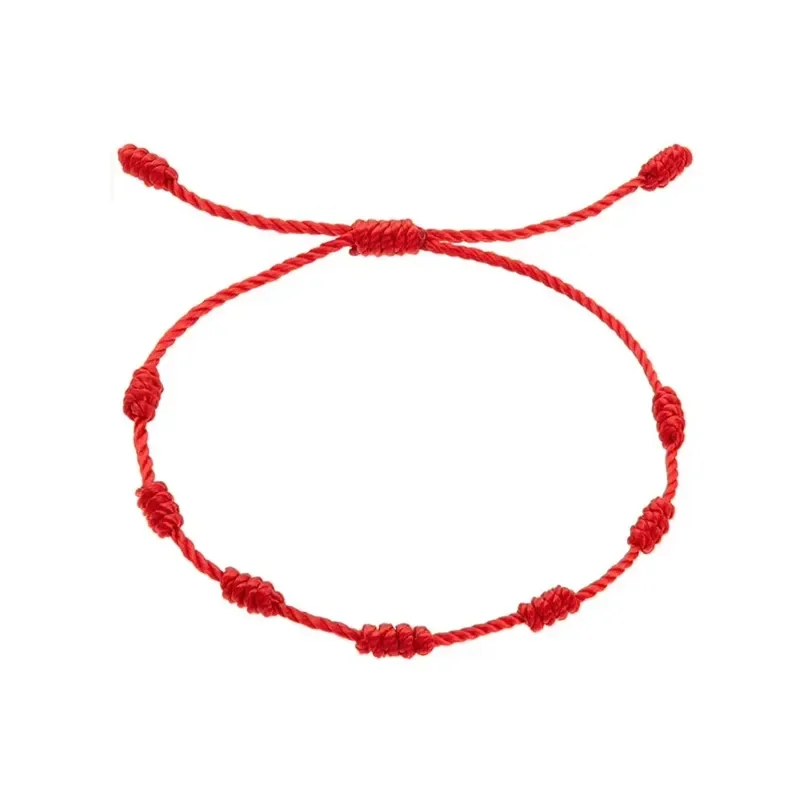 

Handmade 7 Knots Red String Surfer Strand Wave Bracelet Adjustable Lucky Red String for Women Men Bracelet