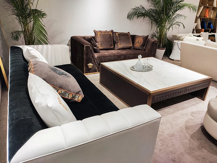
italian brand luxury living room sofa with nubuck or Suede 