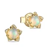 High quality silver handmade jewelry real gold plated opal gemstone earrings stud