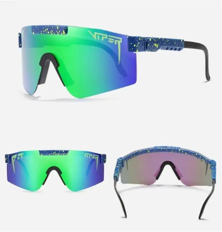 

Designer Pitt Viperr Large Frame Riding Colorful Full Plated Real Film Polarized Sunglasses, Multi colors