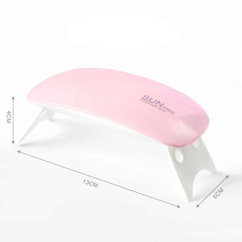 

Mouse LED Phototherapy Lamp UV Nail Lamp Portable USB Nail Baking Lamp 6W, Pink/white