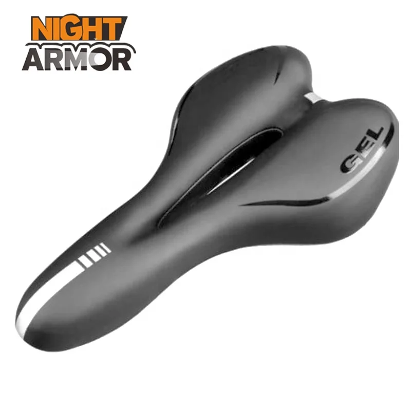 

Bicycle seat mountain bike hollow cushion thick soft silicone saddle seat riding equipment bicycle accessories, Black