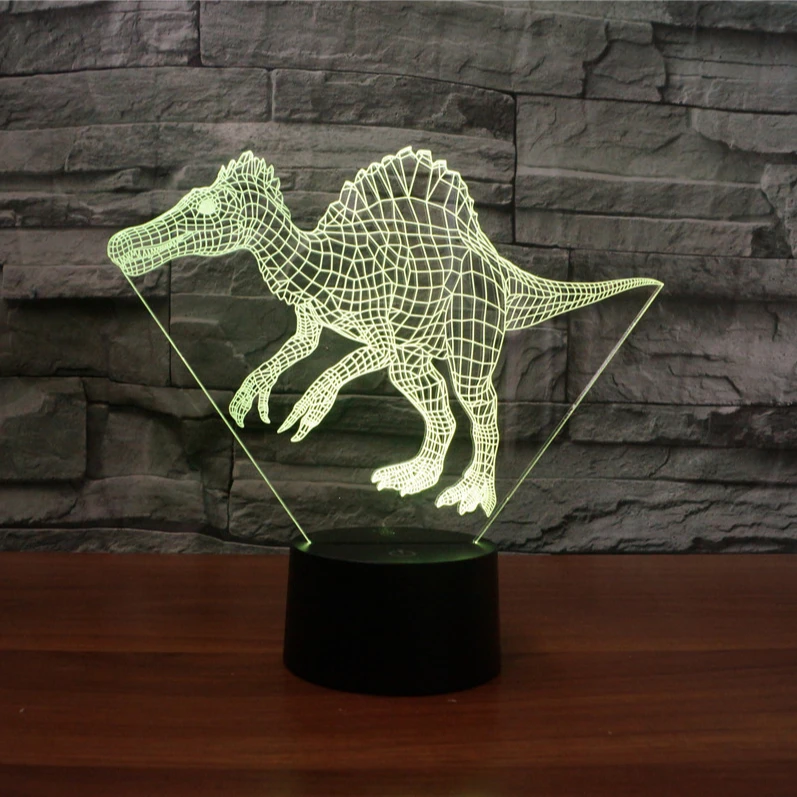 Dinosaur Home Decoration Accessory Childrens Night Light Acrylic Multi Function 3d Usb Led Desk Lamp