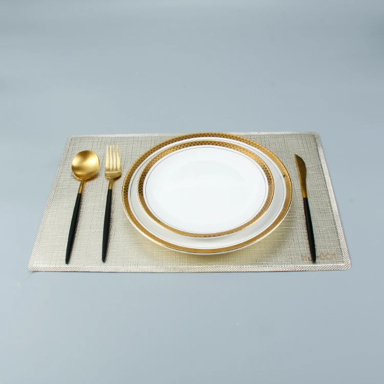 

Hot Selling Luxury Royal Arabic Hotel Wedding Party Gold Rim White Ceramic Porcelain Dinnerware Dinner Charger Plates Set, White with gold rim