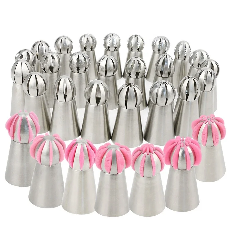 

Sphere Ball Russian Icing Piping Nozzles Tips Cake Decorating Baking Tools, Silver