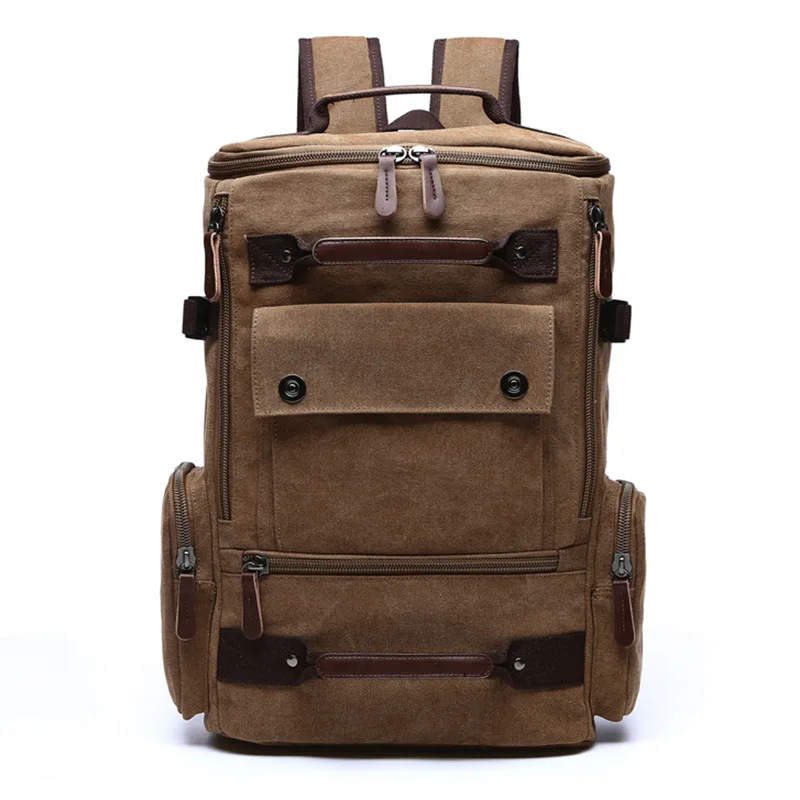 

Vintage Rucksack Canvas Backpack School Bag Men Travel Bags Large Capacity Laptop Bag Backpack Men's Backpack, Black/blue/coffee/khaki/grey/army green