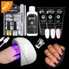 18W Nail Lamp File 3 colors poly gel polygel kit set uv nail pusher top based coat false nail tips Acrylic
