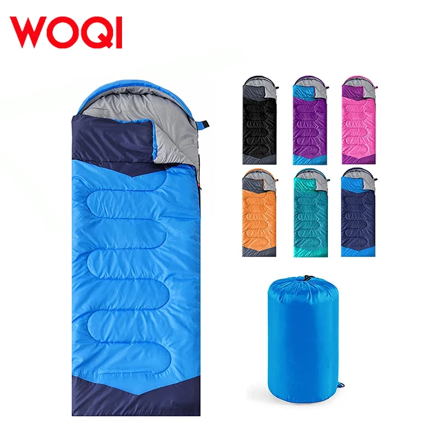 WOQI Hot Selling Wholesale Outdoor Waterproof Lightweight Colored Camping Sleeping Bag