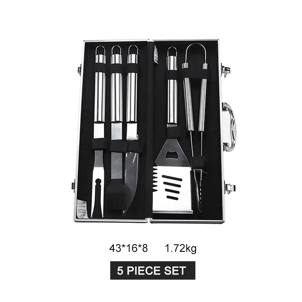 

Customizable Outdoor Portable Bbq Grill Accessories Tools Set Stainless Steel 2 Set Metal >12 Per Kit Bag Easy Carry Not Coated, Natural