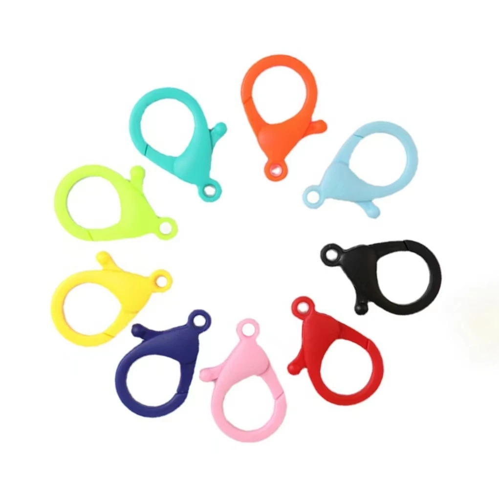 

25mm Heart Shape Plastic Lobster Clasps Hook Clips Lanyard Snap Hooks for DIY Backpack Rings Chains