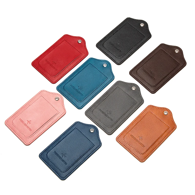 

Factory Wholesale Travel Baggage Tag Name ID Personalized PU Leather Card holder Custom Leather Luggage Tag