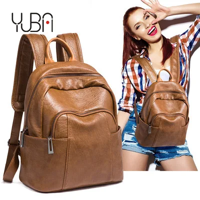 

hot sale Waterproof Large Capacity backpack for Women leather Backpack Bag Ladies School Backpack, Black,brown or custom color