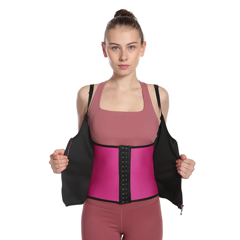 

Zipper Waist Trainer Corset For Women Plus Size Workout Sauna Tank Top Sport Sweat Vest Body Shaper, Black