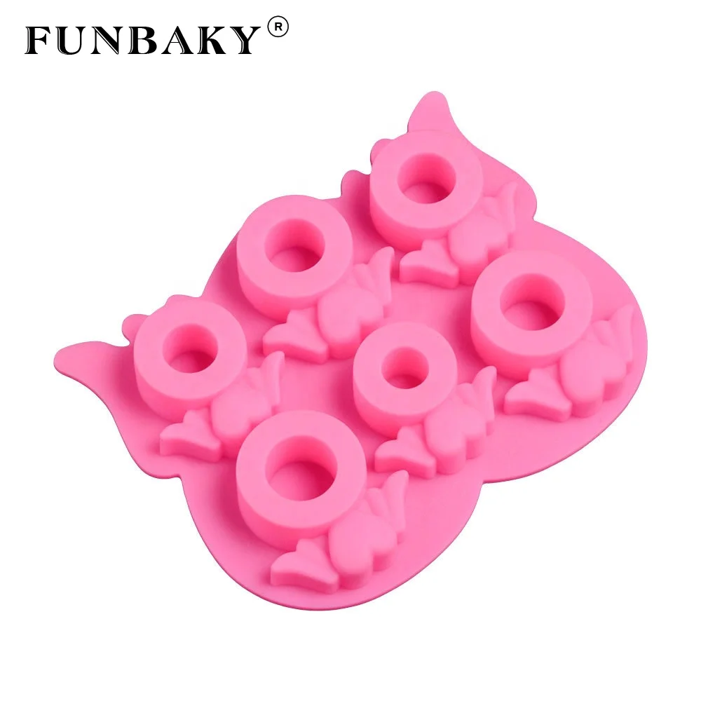 

FUNBAKY ring shape cookies baking molds 6 hole ice tools seen as TV ice making silicone mold, Customized color