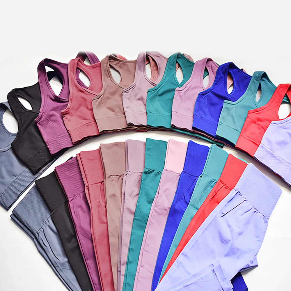 

Seamless yoga leggings and top suit athletic clothing gym sport women set 2 piece, Available
