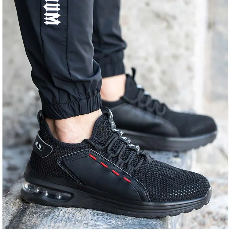 

Steel Toe Safety Shoes for Men Women Lightweight Breathable Industries Construction casual sports Work Shoes Slip Resistant, Black ,grey , red, green