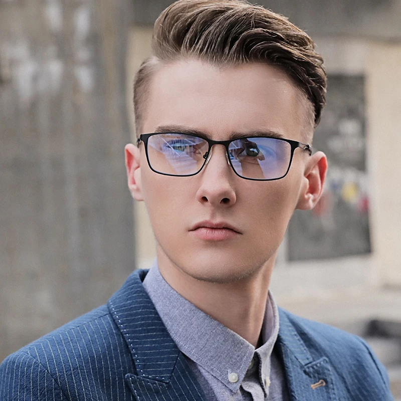 

Italian Timepieces Jewelry Eyewear Light Blocking Glasses for Man Hollowed-out Temple Blue Metal Unisex Ssontvte/ OEM PC CN;CHO