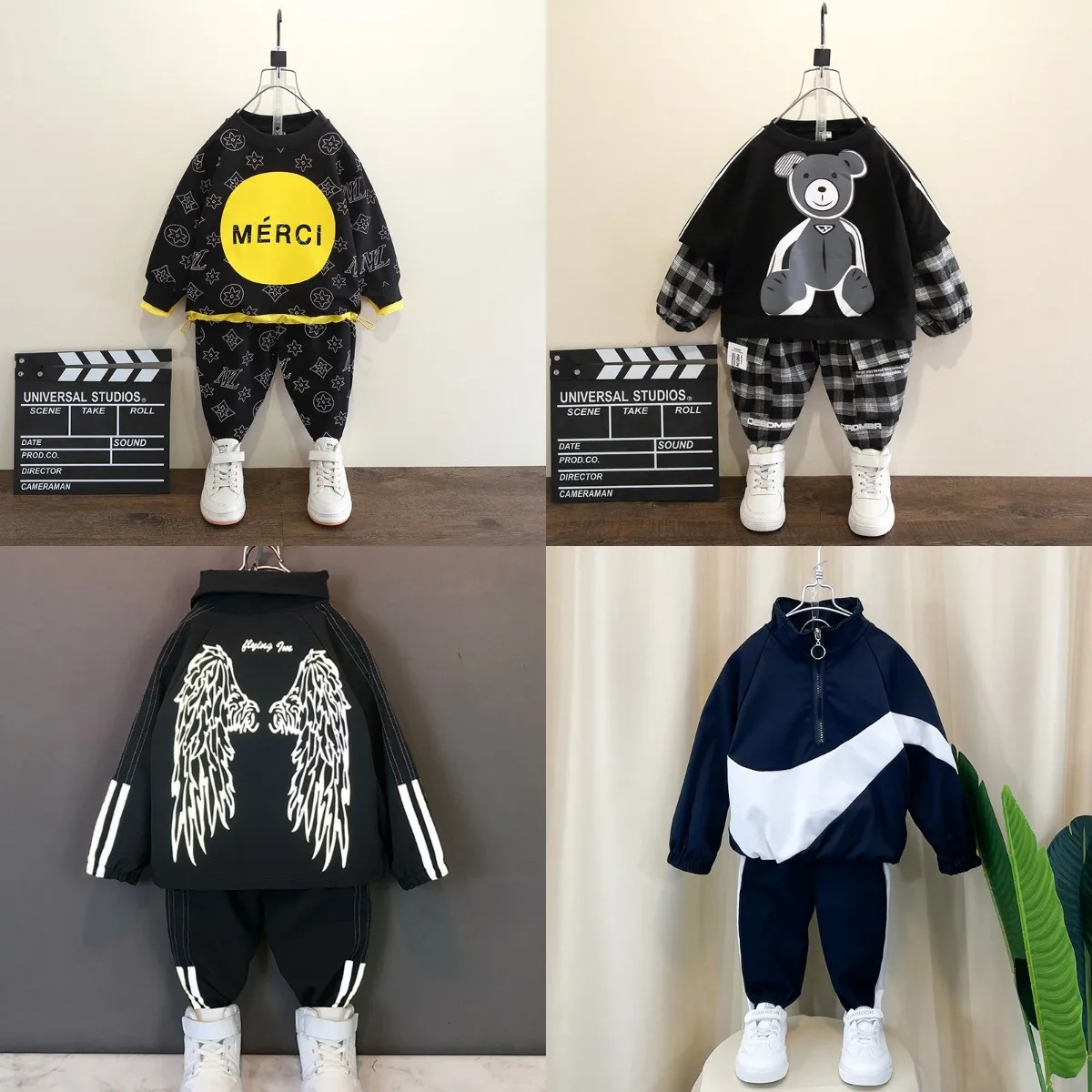 

Children's clothing New children's winter suit fleece pullover hoodie suit Long sleeve hoodie two-piece fall trouser suit