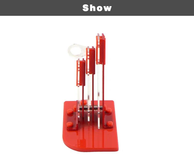 Red Color 4PCS Kitchen Knife Acrylic Block